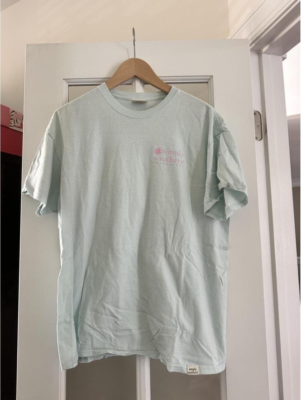 Simply Southern Women's Blue and Green Tshirt